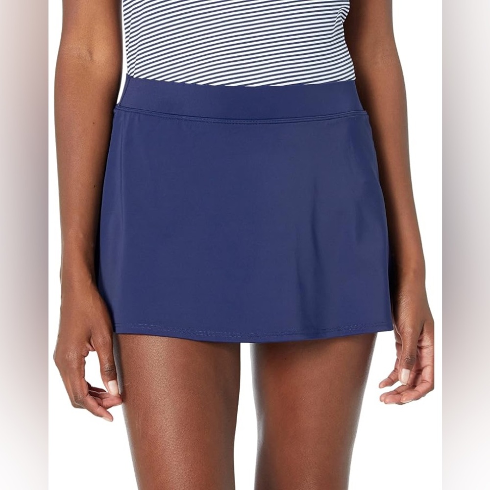 L.L.Bean Navy Blue Shaping Swimwear Swim Skirt Size M